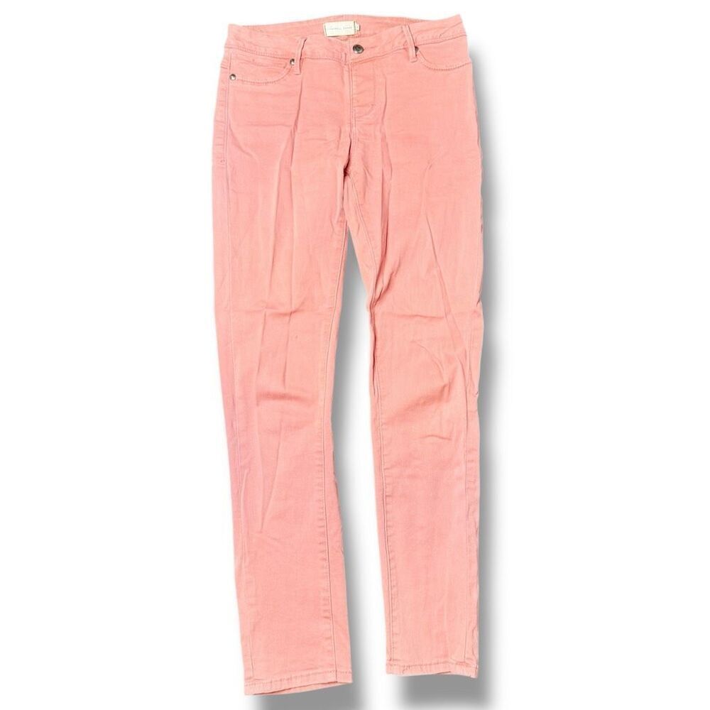 Campbell Chase Pink Coral Mid-Rise Stretch Skinny Jegging Jeans Women’s Size 26